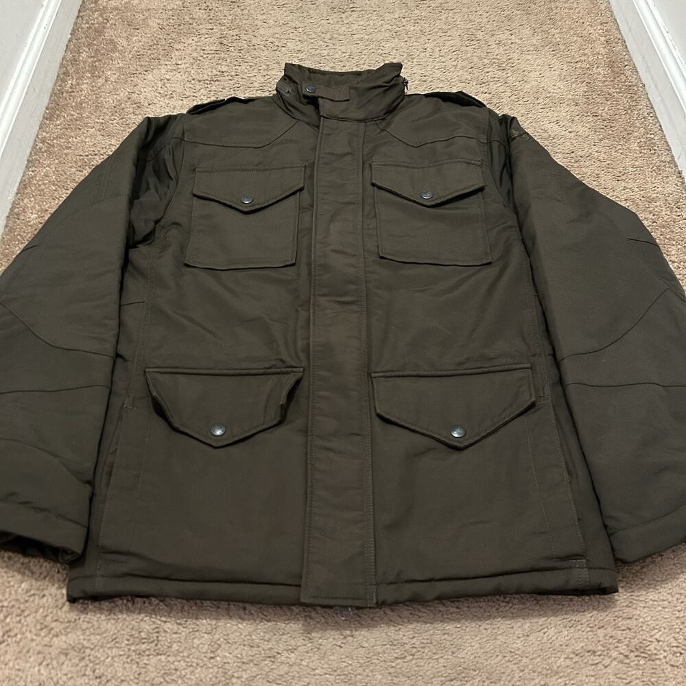 I. Spiewak & Sons Hooded Parka Jacket Gray Quilted Mens Sz S Military Inspired